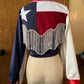 The Lone Star Pearl Snap Jacket - Cropped, Texas Flag