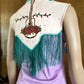 Embroidered Sleeveless Pearl Snap Dress