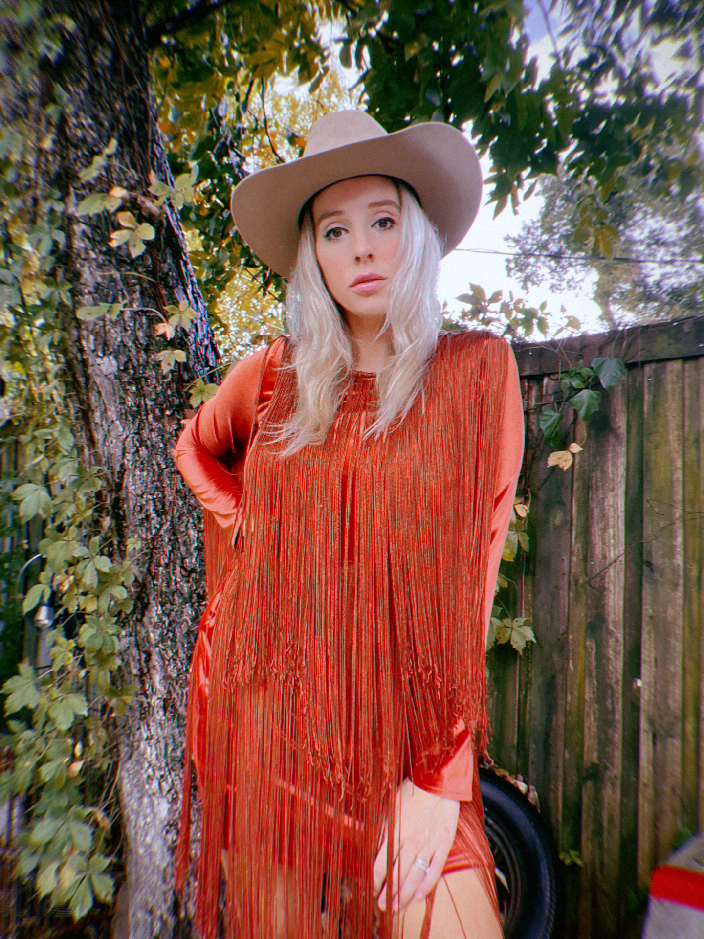 Long Red Fringe Dress