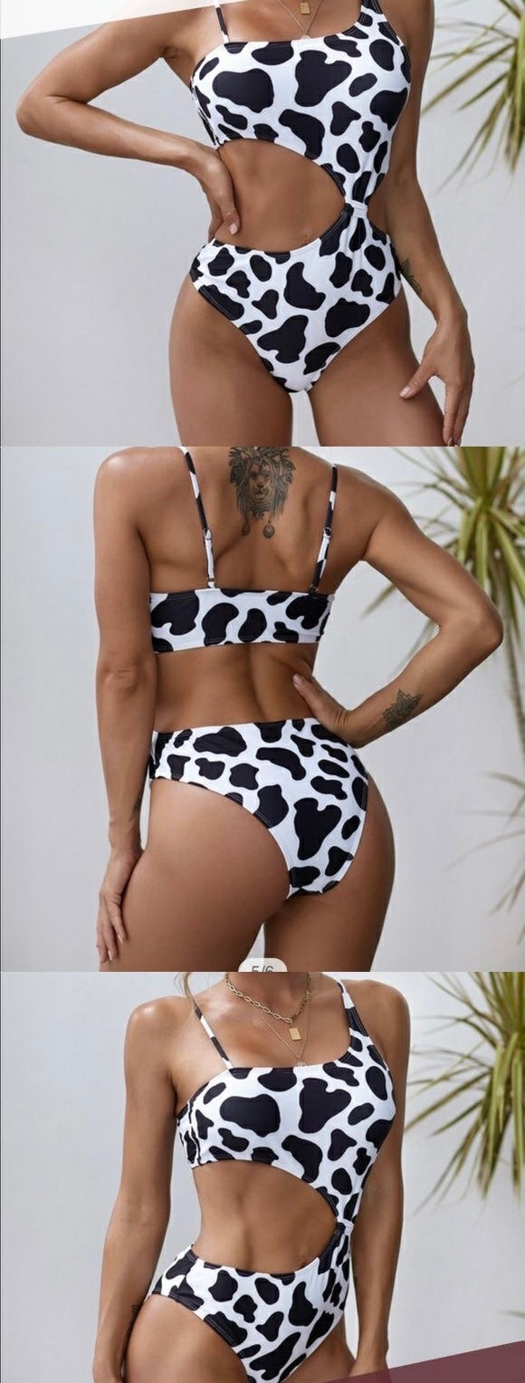 Cow print one hot sale piece swimsuit