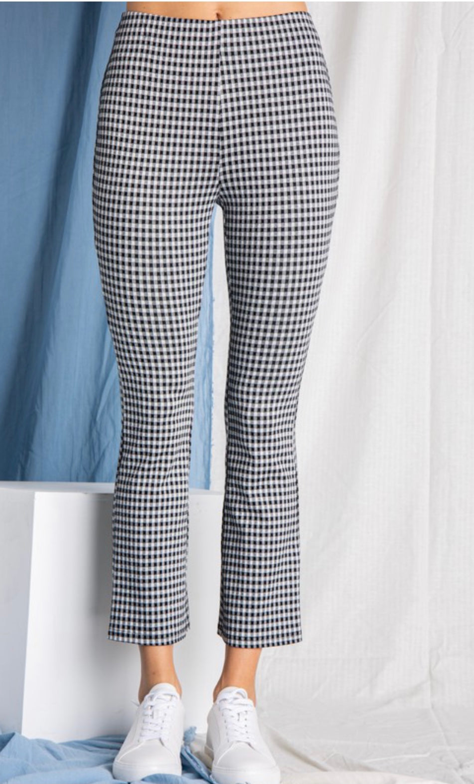 Gingham jeans on sale