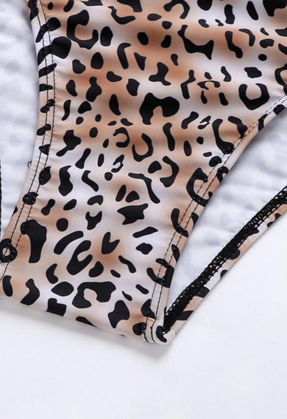 Cheetah Print One Shoulder Cutout Swimsuit