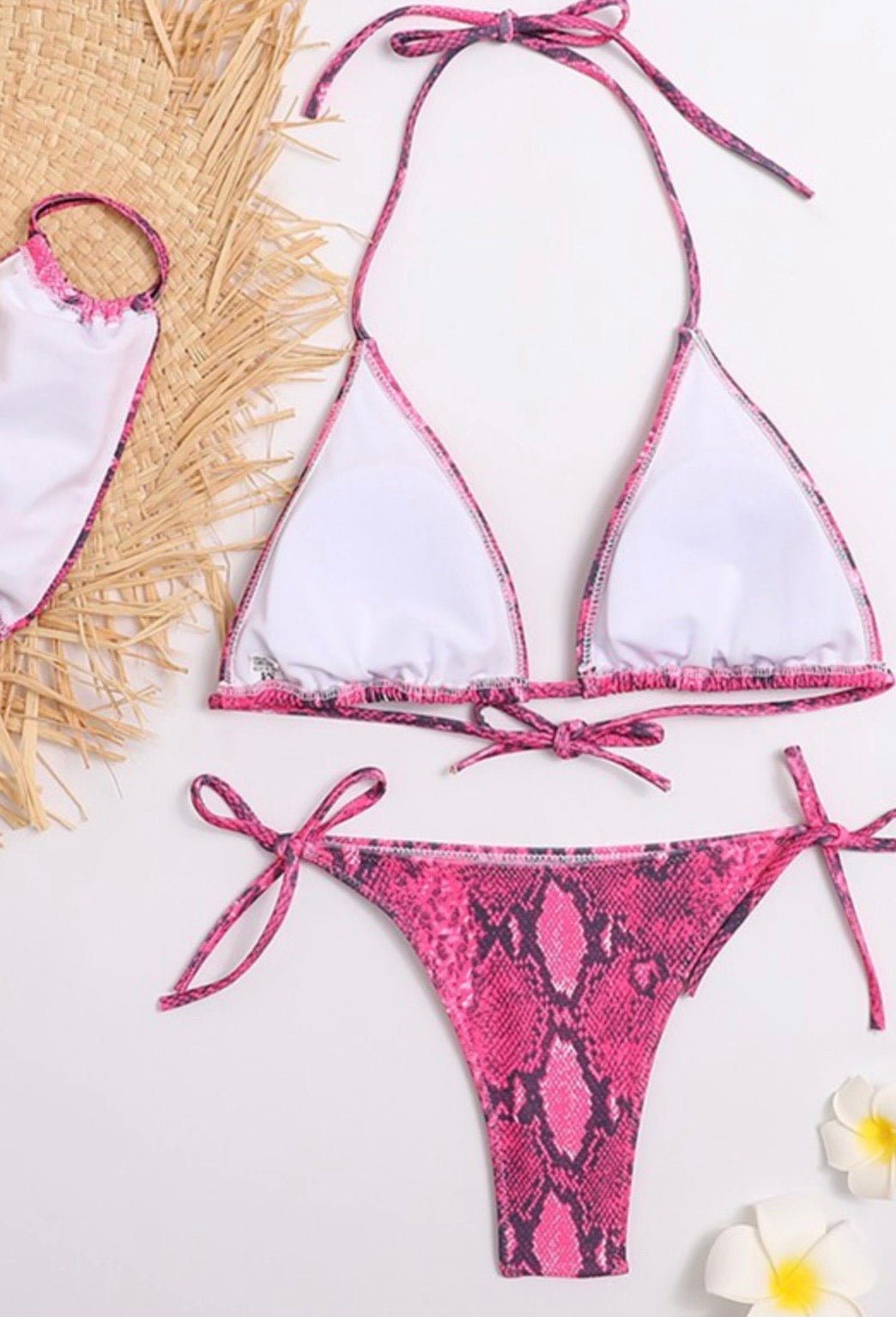 Neon pink best sale snake print bikini