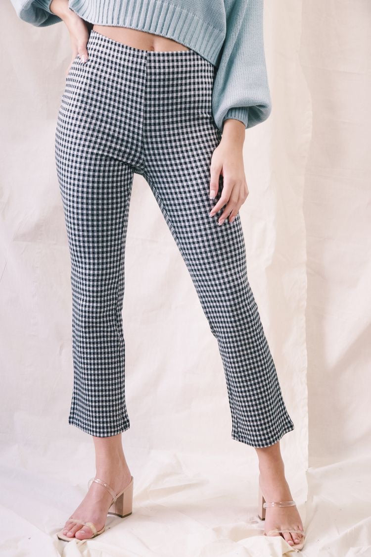 Free People Gingham Skinny Pants | Lyst